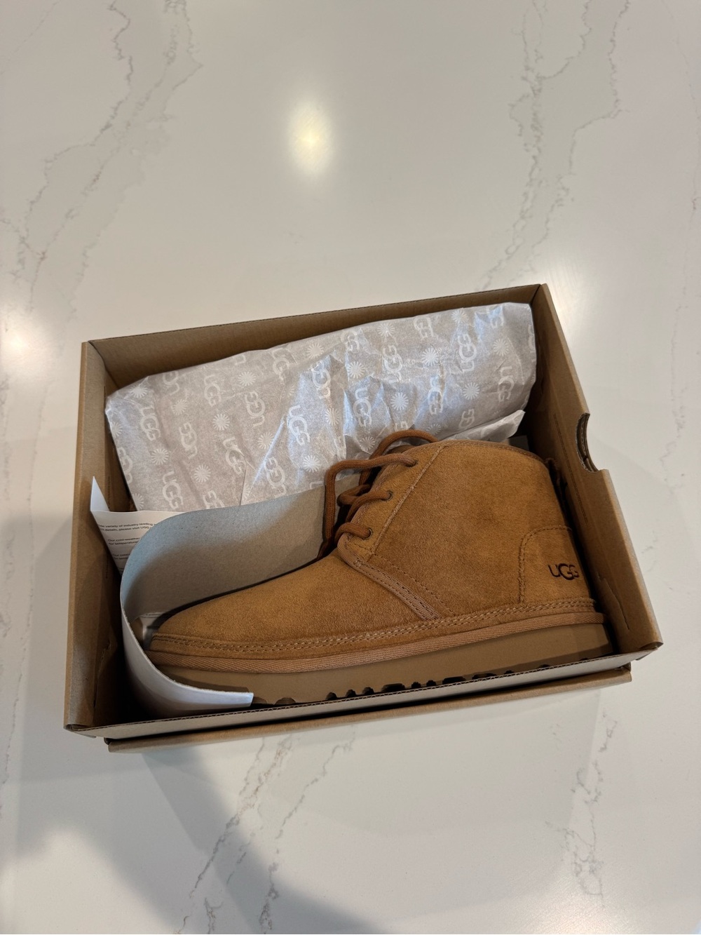 UGG Kids Neumell II Chestnut Suede Lace-Up Ankle Boots